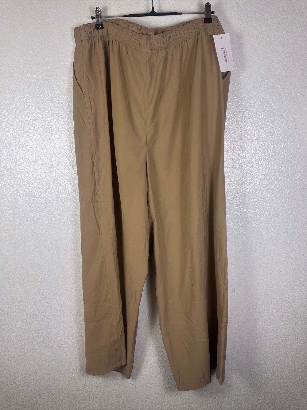 Isabel by Ingrid & Isabel Women's Maternity High Waist Wide Leg Tan Pants XL